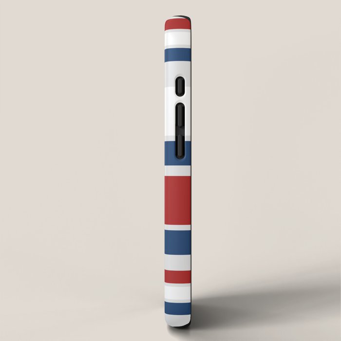 Striped Modern Classic Red White Blue iPhone Case Gallery Image 2