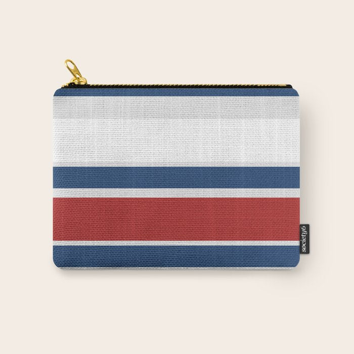 Striped Modern Classic Red White Blue Carry All Pouch Gallery Image 1