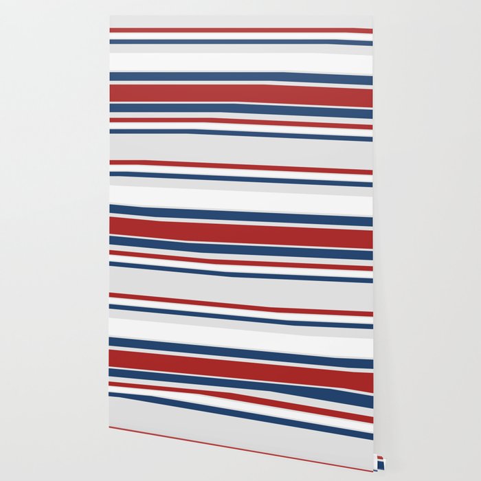 Striped Modern Classic Red White Blue Wallpaper Gallery Image 2
