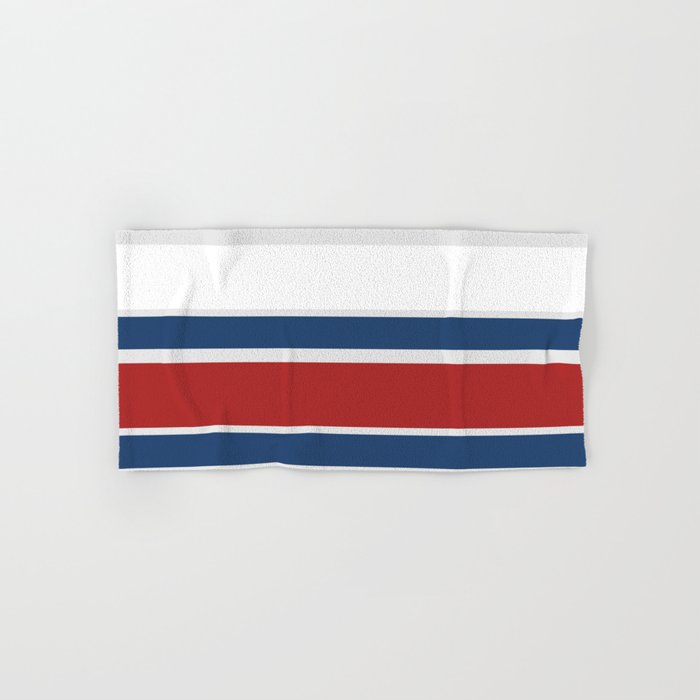 Striped Modern Classic Red White Blue Bath Towel Gallery Image 1