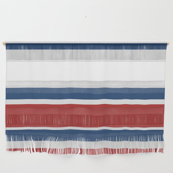 Striped Modern Classic Red White Blue Wall Hanging Gallery Image 1