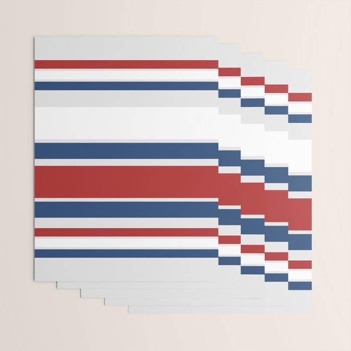 Striped Modern Classic Red White Blue Wrapping Paper Gallery Image 3