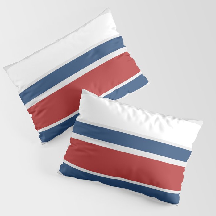 Striped Modern Classic Red White Blue Pillow Sham Gallery Image 1