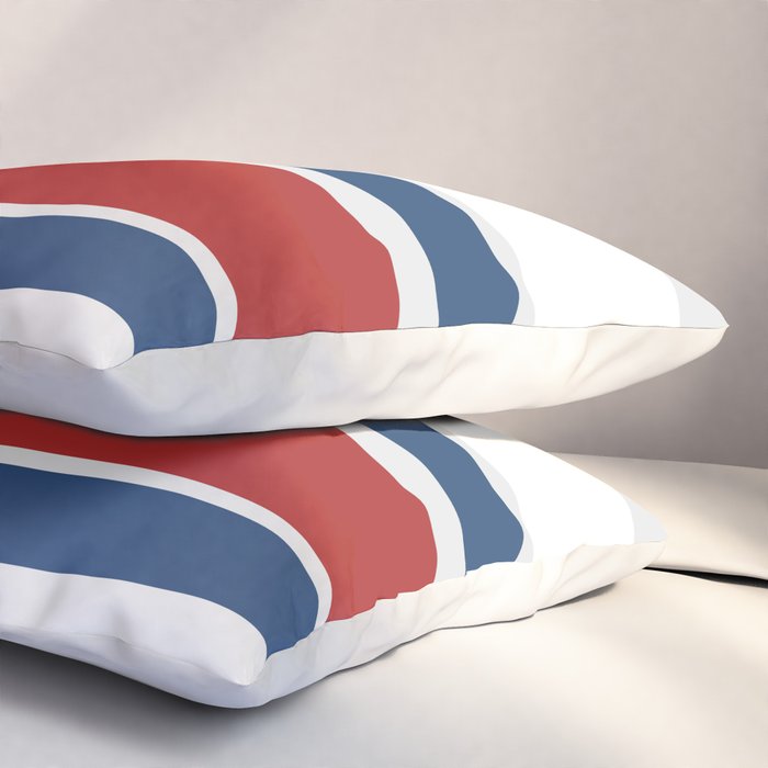 Striped Modern Classic Red White Blue Pillow Sham Gallery Image 3