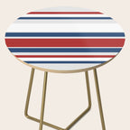 Striped Modern Classic Red White Blue Side Table Gallery Image 2