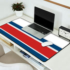 Striped Modern Classic Red White Blue Desk Mat Gallery Image 2