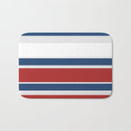 Striped Modern Classic Red White Blue Bath Mat Gallery Image 1