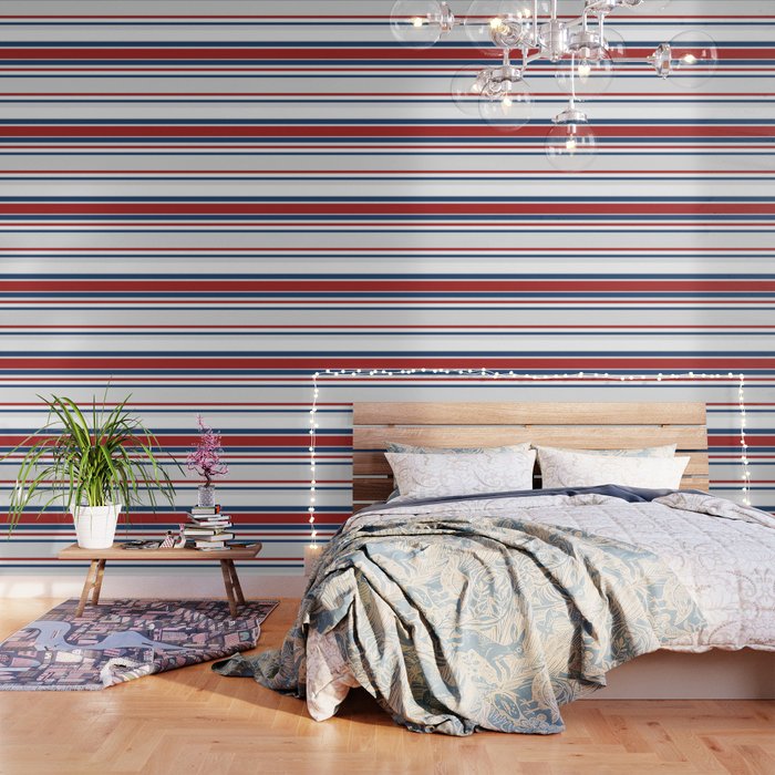 Striped Modern Classic Red White Blue Wallpaper Gallery Image 3
