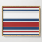 Striped Modern Classic Red White Blue Serving Tray Gallery Image 1