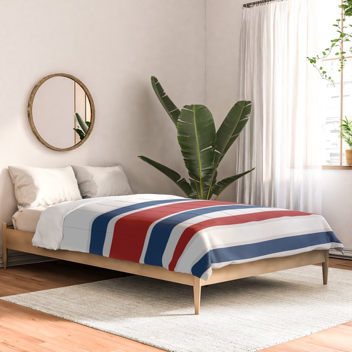 Striped Modern Classic Red White Blue Comforter Gallery Image 2