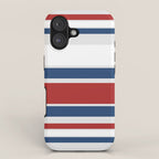 Striped Modern Classic Red White Blue iPhone Case Gallery Image 1