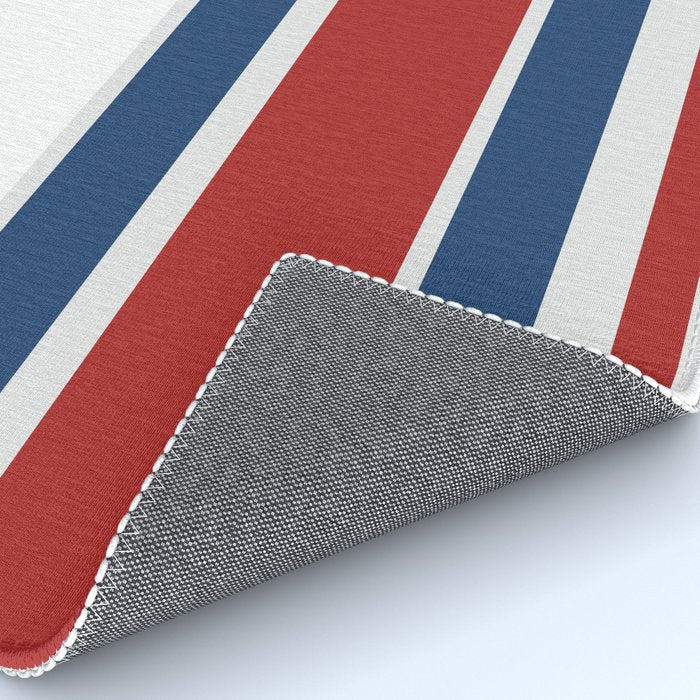 Striped Modern Classic Red White Blue Rug Gallery Image 4