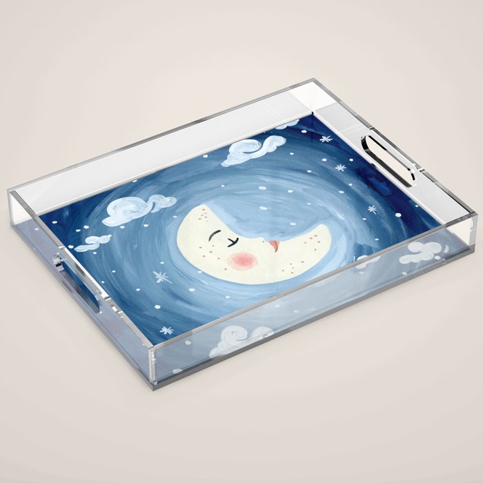 Sleeping Moon Acrylic Tray Gallery Image 1