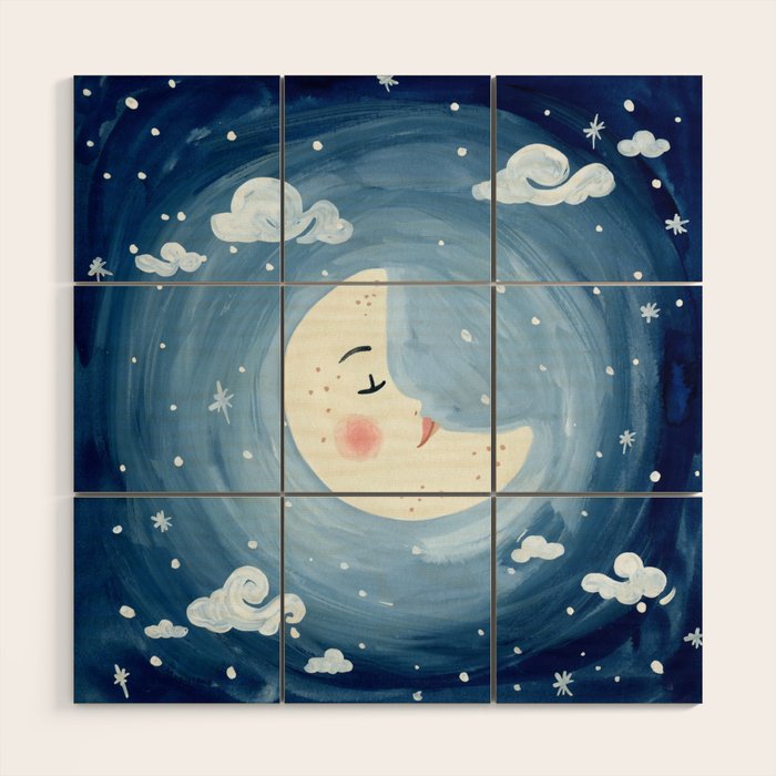 Sleeping Moon Wood Wall Art Gallery Image 1