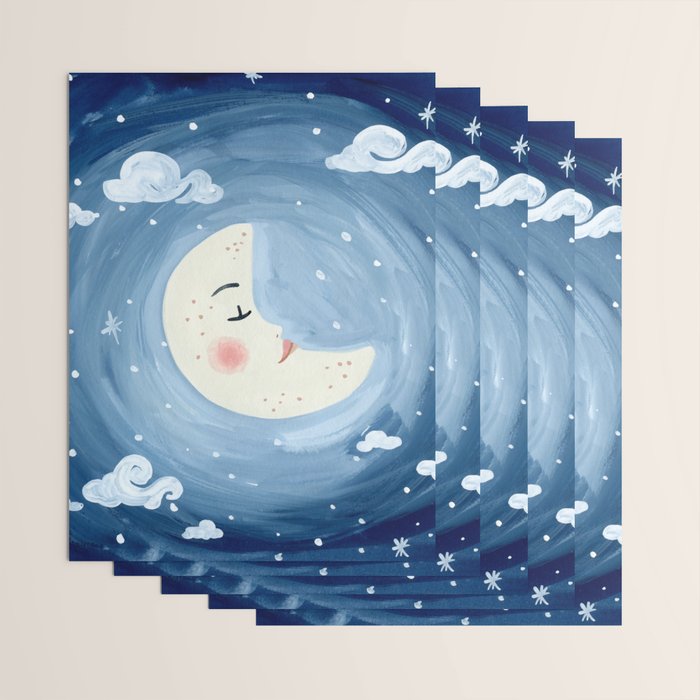 Sleeping Moon Wrapping Paper Gallery Image 3