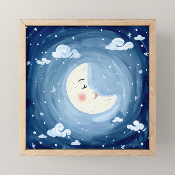 Sleeping Moon Mini Art Print Gallery Image 1
