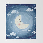 Sleeping Moon Throw Blanket Gallery Image 2