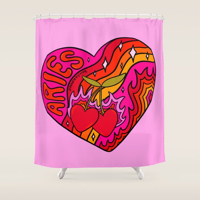 Aries Valentine Shower Curtain Gallery Image 1