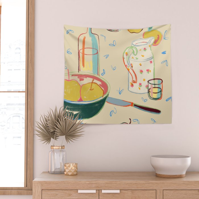 YELLOW APPLES Wall Tapestry Gallery Image 2