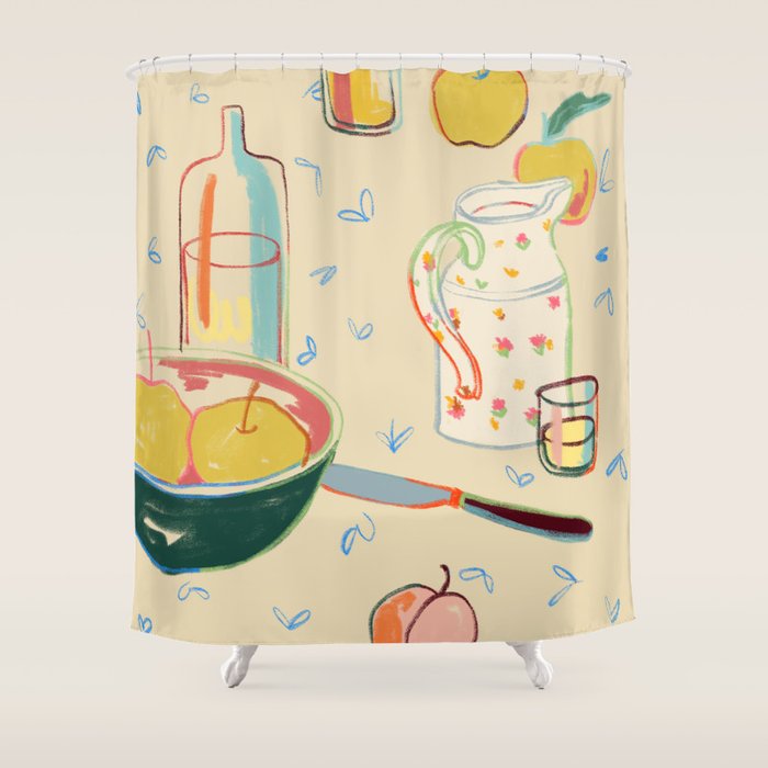 YELLOW APPLES Shower Curtain Gallery Image 1