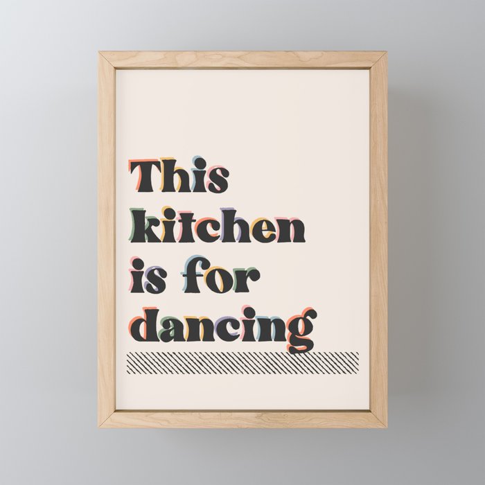 This Kitchen Is For Dancing Retro Typography Mini Art Print Gallery Image 1