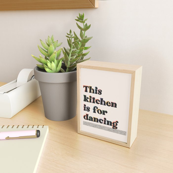 This Kitchen Is For Dancing Retro Typography Mini Art Print Gallery Image 2