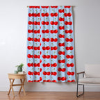 Y2K Cherries - Blue Pattern Large Window Curtain Gallery Image 5