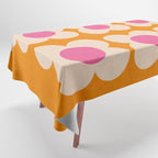 Retro Blossom - orange pink Tablecloth Gallery Image 1