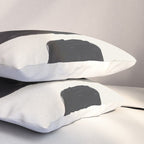 Mid Century Modern Minimalist Abstract Art Brush Strokes Black & White Ink Art Tribal Pebbles Pillow Sham Gallery Image 3
