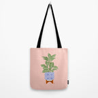 Patterned Pot Plant on Geometric Background Tote Bag Gallery Image 2