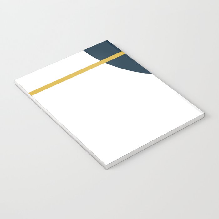 Fusion Minimalist Geometric Abstract in Mustard Yellow, Navy Blue, and White Notebook Gallery Image 3