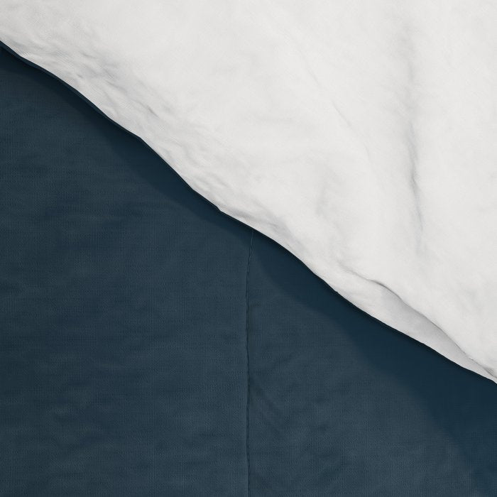 Fusion Minimalist Geometric Abstract in Mustard Yellow, Navy Blue, and White Comforter Gallery Image 4
