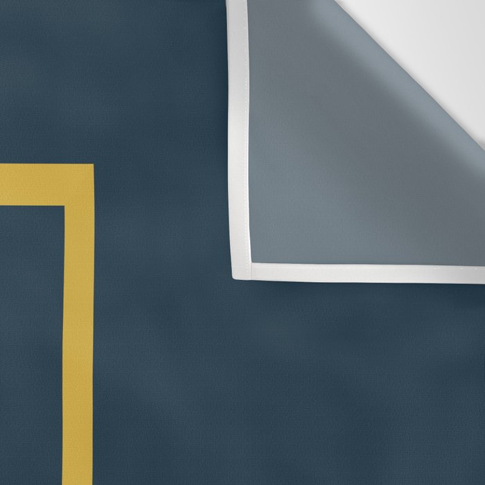Fusion Minimalist Geometric Abstract in Mustard Yellow, Navy Blue, and White Wall Tapestry Gallery Image 3