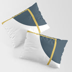 Fusion Minimalist Geometric Abstract in Mustard Yellow, Navy Blue, and White Pillow Sham Gallery Image 3