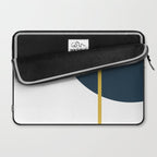 Fusion Minimalist Geometric Abstract in Mustard Yellow, Navy Blue, and White Laptop Sleeve Gallery Image 2