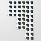 Fusion Minimalist Geometric Abstract in Mustard Yellow, Navy Blue, and White Wallpaper Gallery Image 3