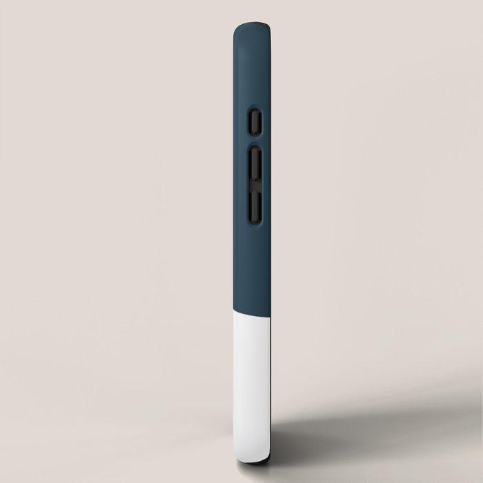 Fusion Minimalist Geometric Abstract in Mustard Yellow, Navy Blue, and White iPhone Case Gallery Image 2