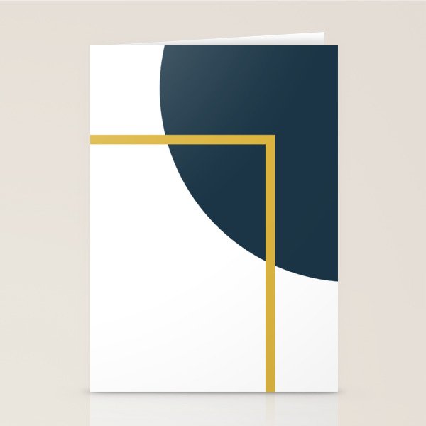 Fusion Minimalist Geometric Abstract in Mustard Yellow, Navy Blue, and White Stationery Card Gallery Image 2