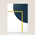 Fusion Minimalist Geometric Abstract in Mustard Yellow, Navy Blue, and White Stationery Card Gallery Image 2