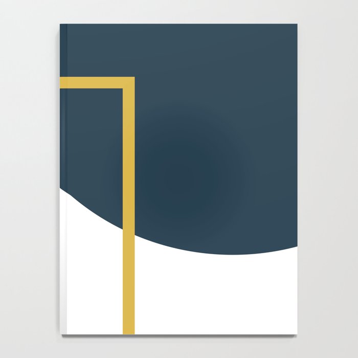 Fusion Minimalist Geometric Abstract in Mustard Yellow, Navy Blue, and White Notebook Gallery Image 4