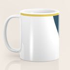 Fusion Minimalist Geometric Abstract in Mustard Yellow, Navy Blue, and White Coffee Mug Gallery Image 3