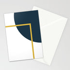 Fusion Minimalist Geometric Abstract in Mustard Yellow, Navy Blue, and White Stationery Card Gallery Image 2
