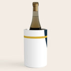 Fusion Minimalist Geometric Abstract in Mustard Yellow, Navy Blue, and White Wine Chiller Gallery Image 2