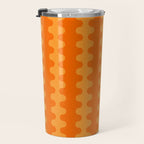 Fun Ogee A-Go-Go Pop Stripes Retro Contemporary Vertical Pattern in Double Orange Travel Mug Gallery Image 3