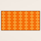 Fun Ogee A-Go-Go Pop Stripes Retro Contemporary Vertical Pattern in Double Orange Desk Mat Gallery Image 3