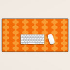 Fun Ogee A-Go-Go Pop Stripes Retro Contemporary Vertical Pattern in Double Orange Desk Mat Gallery Image 1