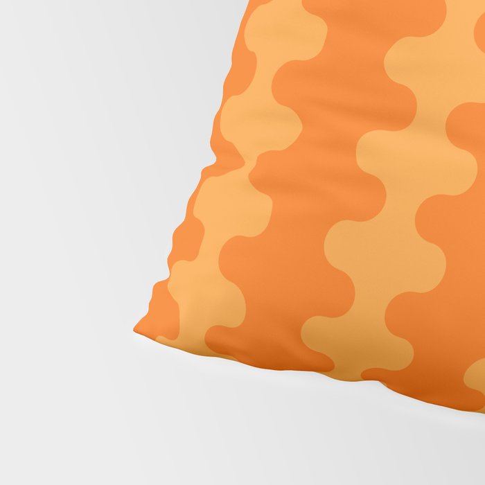 Fun Ogee A-Go-Go Pop Stripes Retro Contemporary Vertical Pattern in Double Orange Pillow Sham Gallery Image 4