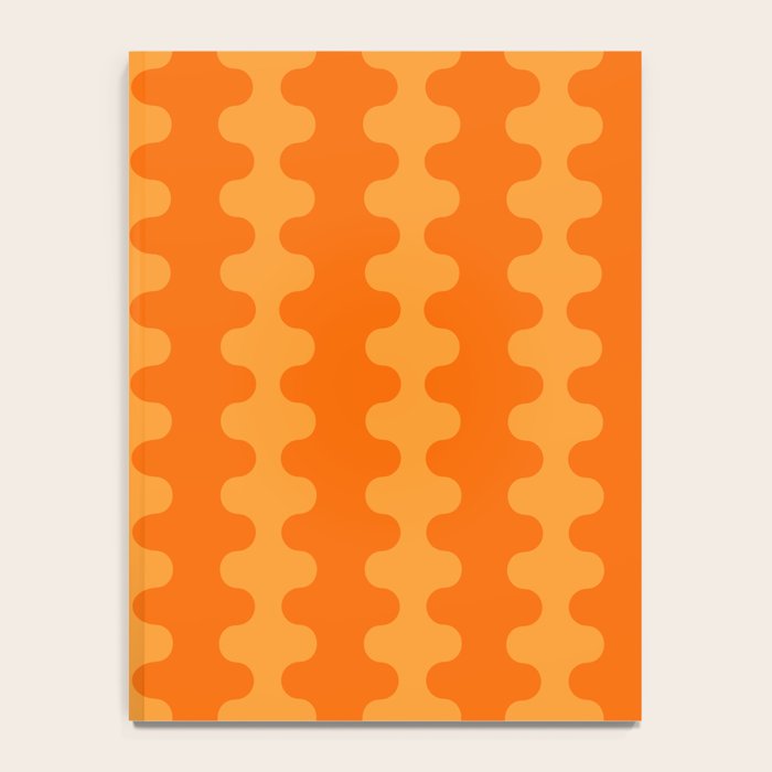 Fun Ogee A-Go-Go Pop Stripes Retro Contemporary Vertical Pattern in Double Orange Notebook Gallery Image 4