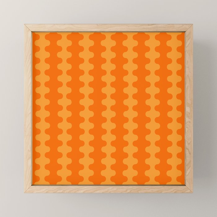 Fun Ogee A-Go-Go Pop Stripes Retro Contemporary Vertical Pattern in Double Orange Mini Art Print Gallery Image 1