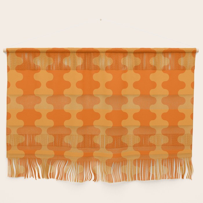 Fun Ogee A-Go-Go Pop Stripes Retro Contemporary Vertical Pattern in Double Orange Wall Hanging Gallery Image 1